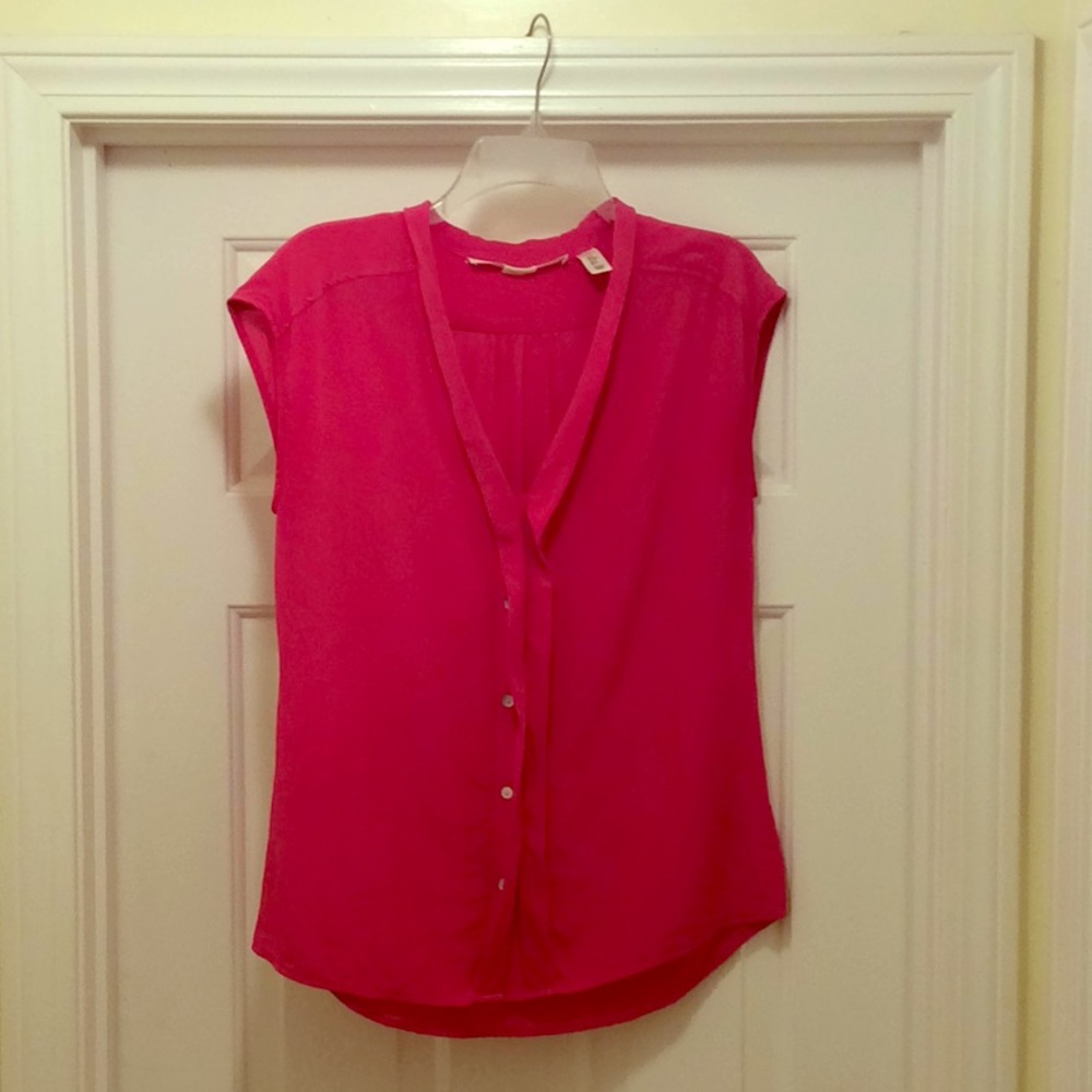 Max Studio Cap sleeve silk shirt